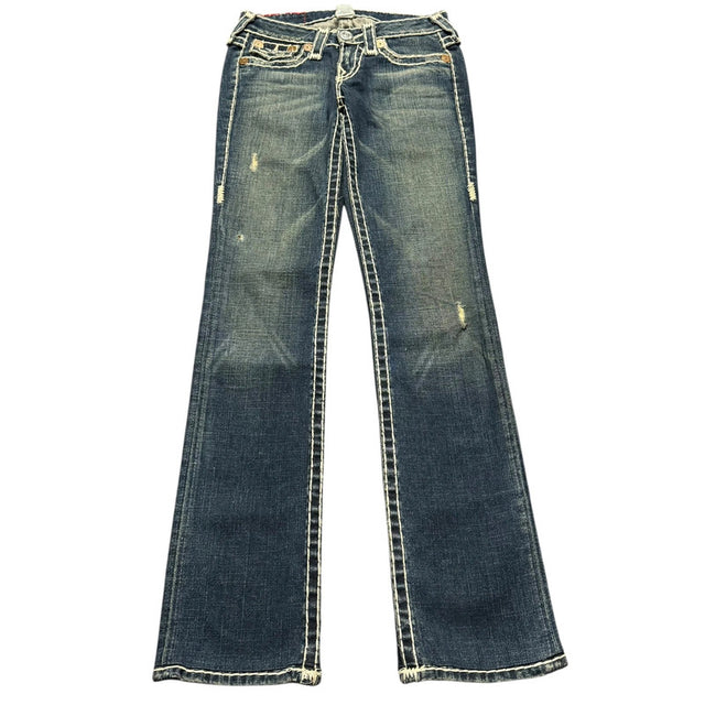 True Religion straight leg low waist women designer jeans(w24)