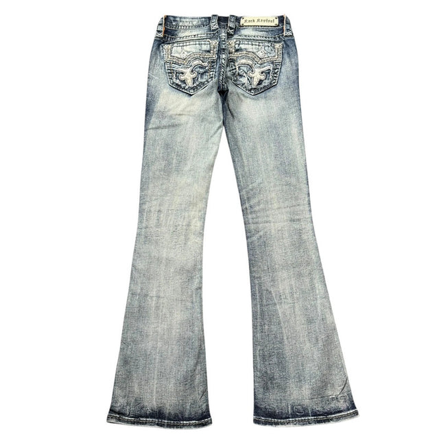 Rock Revival flared/bootcut low waist women designer jeans(w25)