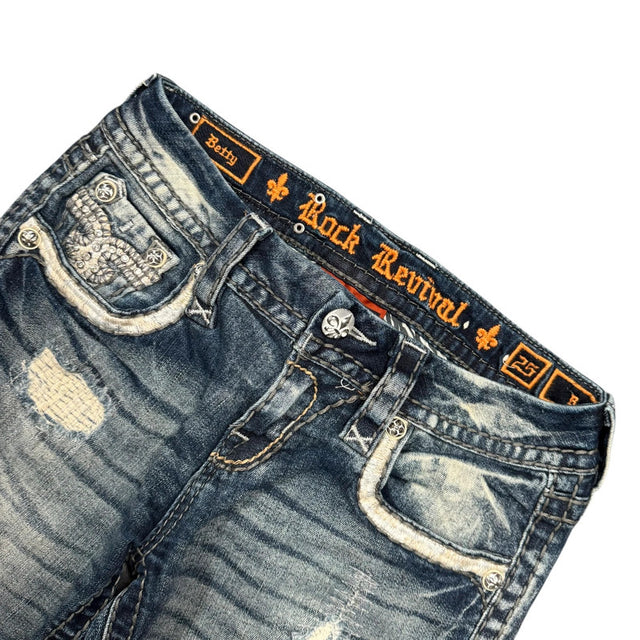 Rock Revival flared/bootcut low waist women designer jeans(w25)