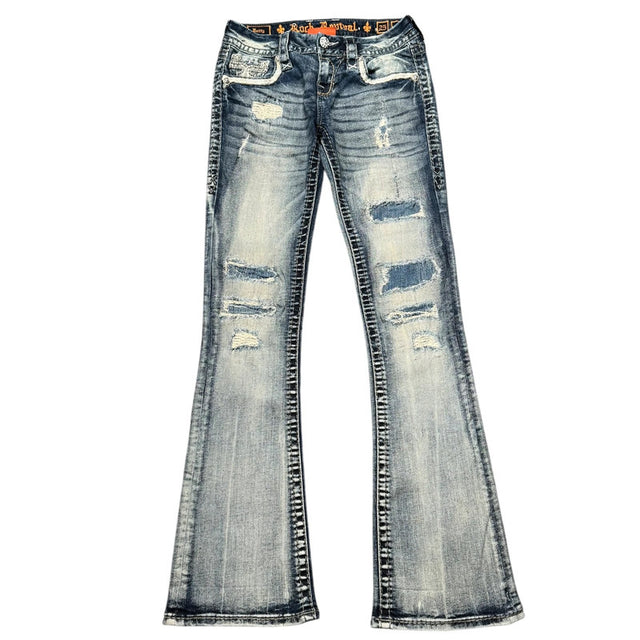 Rock Revival flared/bootcut low waist women designer jeans(w25)