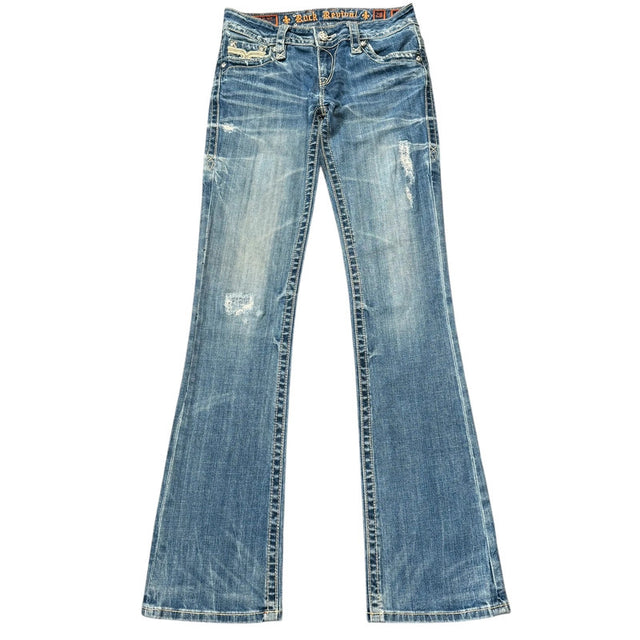 Rock Revival flared/bootcut low waist women designer jeans(w28)