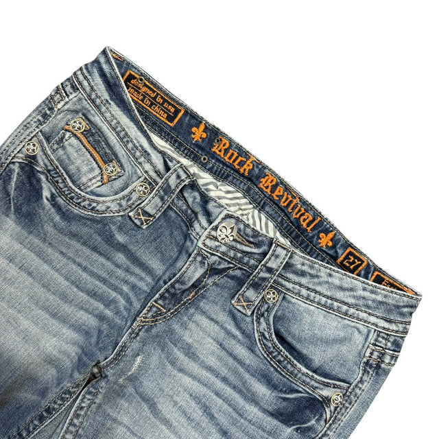 Rock Revival straight leg low waist women designer jeans(w27)