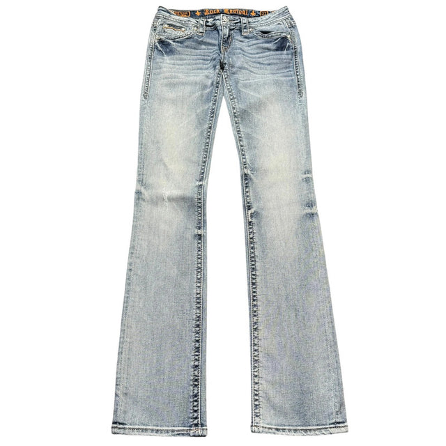 Rock Revival straight leg low waist women designer jeans(w27)