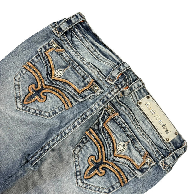 Rock Revival straight leg low waist women designer jeans(w27)
