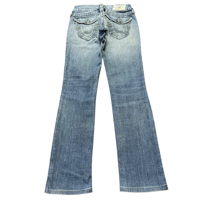 True Religion straight leg low waist women designer jeans(w24)