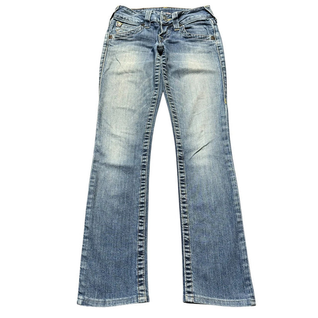 True Religion straight leg low waist women designer jeans(w24)