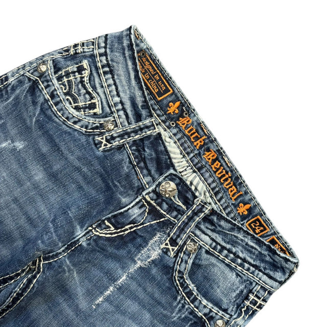 Rock Revival flared/bootcut low waist women designer jeans(w24)