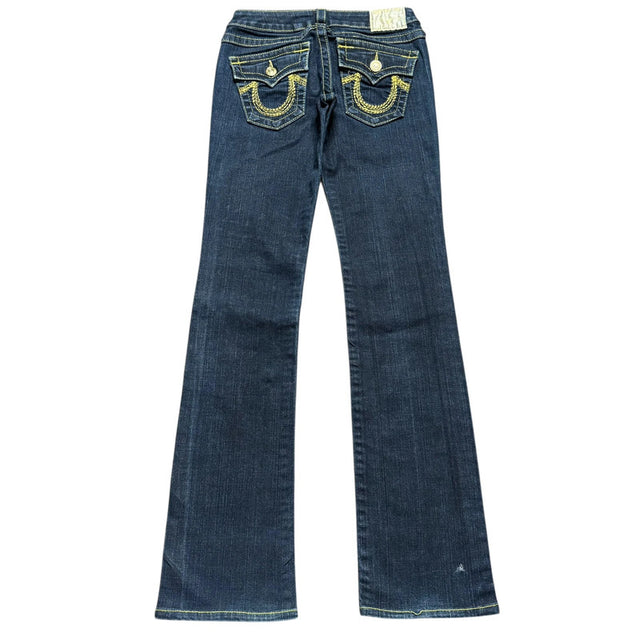 True Religion straight leg low waist women designer jeans(w26)