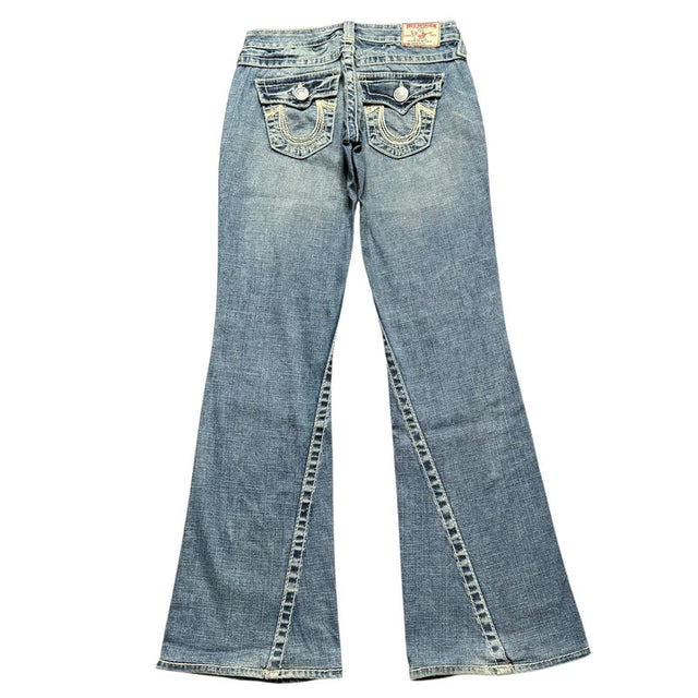 True Religion flared/bootcut low waist women designer jeans (w25)