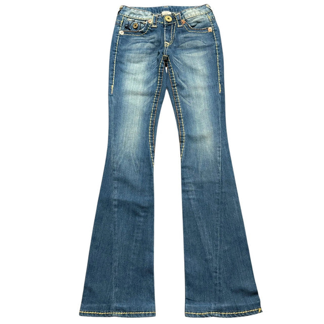 True Religion flared/bootcut low waist women designer jeans(w26)
