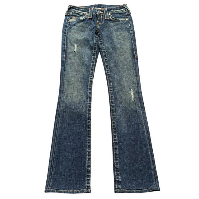 True Religion straight leg low waist women designer jeans(w24)