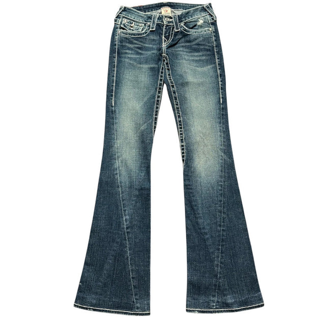 True Religion flared/bootcut low waist women designer jeans(w24)