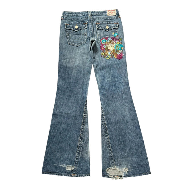 True Religion flared/bootcut low waist Women Designer jeans(w30)