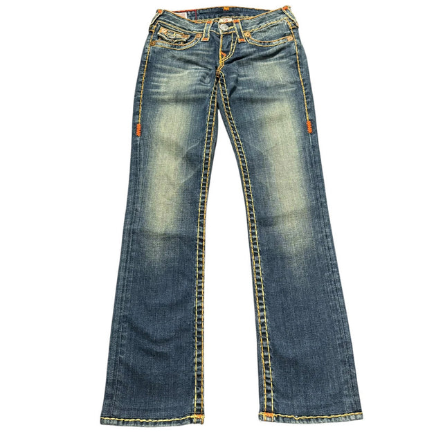 True Religion straight leg low waist women designer jeans(w26)