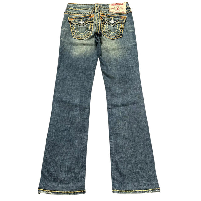 True Religion straight leg low waist women designer jeans(w26)