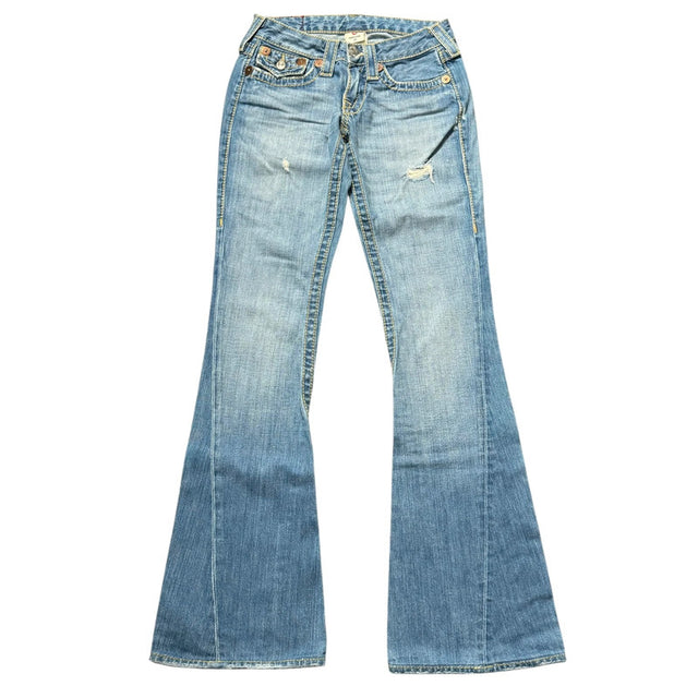 True Religion flared/bootcut low waist women designer jeans(w25)