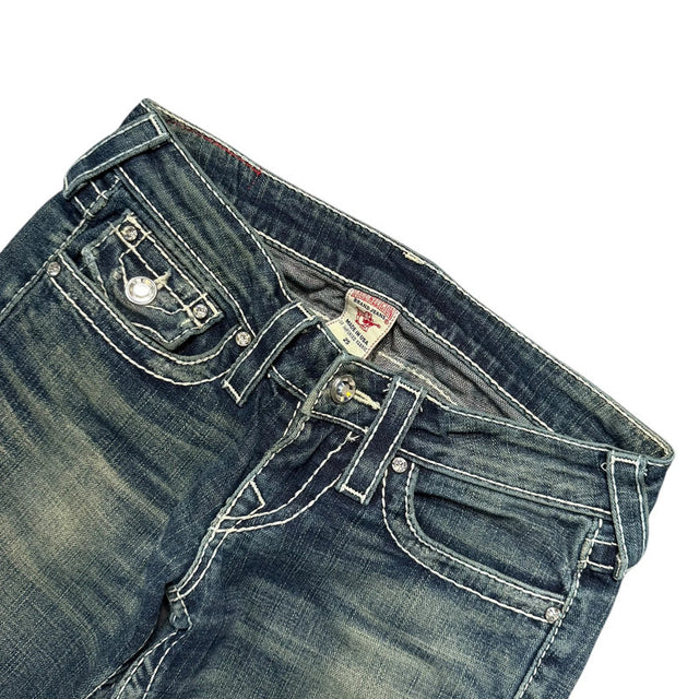 True Religion low waist women designer straight leg jeans(w25)