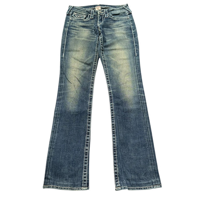 True Religion low waist women designer straight leg jeans(w25)