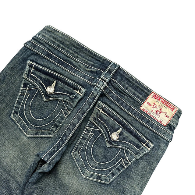 True Religion low waist women designer straight leg jeans(w25)
