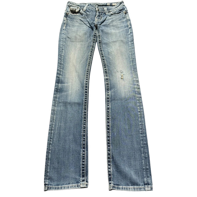 Miss me straight leg low waist women designer jeans(w26)