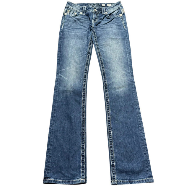 Miss me straight leg low waist women designer jeans(w26)