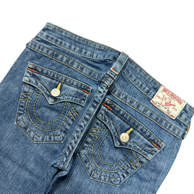 True Religion flared low waist women designer jeans(w28)