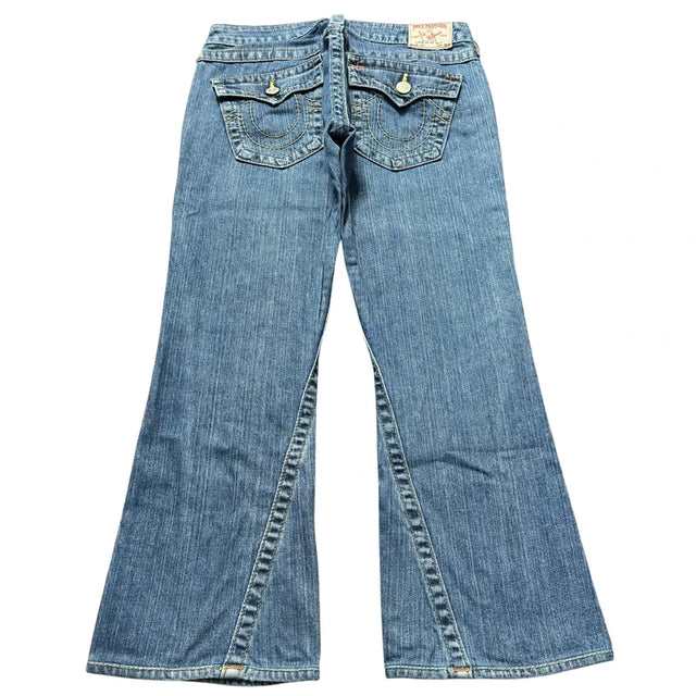 True Religion flared low waist women designer jeans(w28)