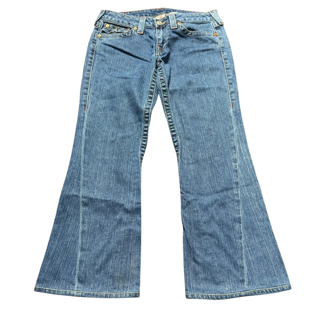 True Religion flared low waist women designer jeans(w28)