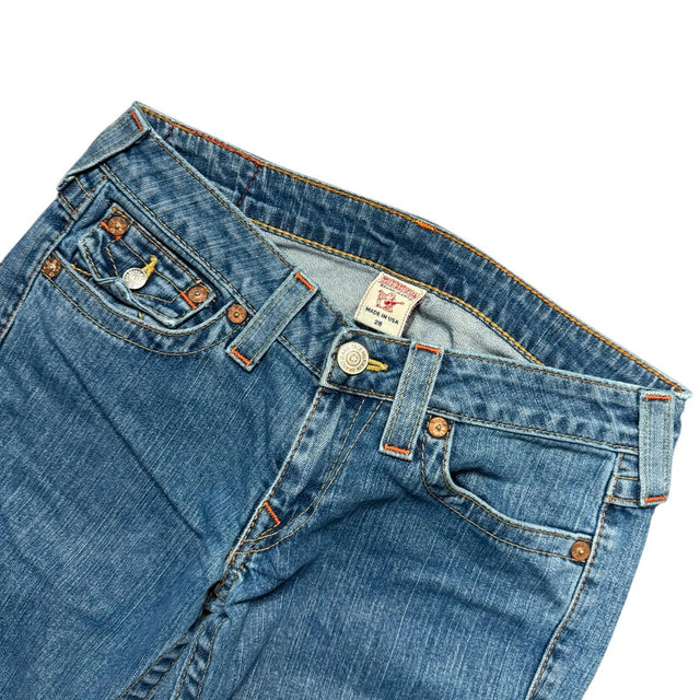 True Religion flared low waist women designer jeans(w28)