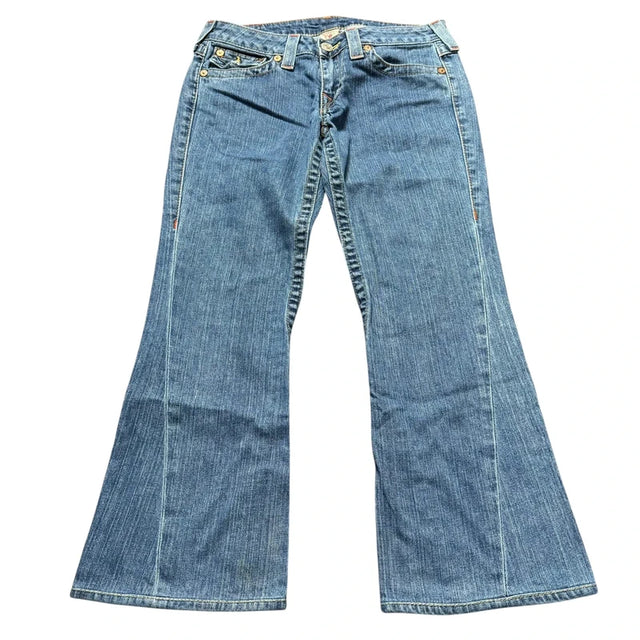 True Religion flared low waist women designer jeans(w28)