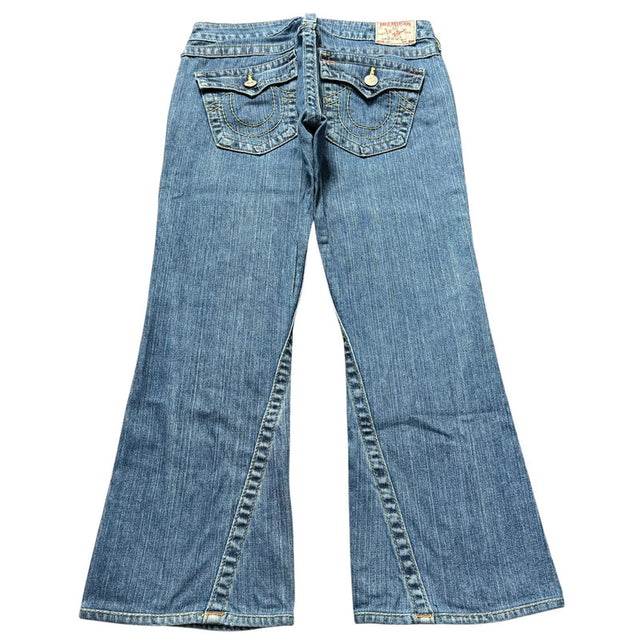 True Religion flared low waist women designer jeans(w28)