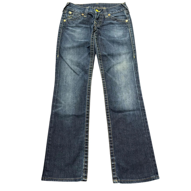 True Religion straight leg low waist women designer jeans(w26)