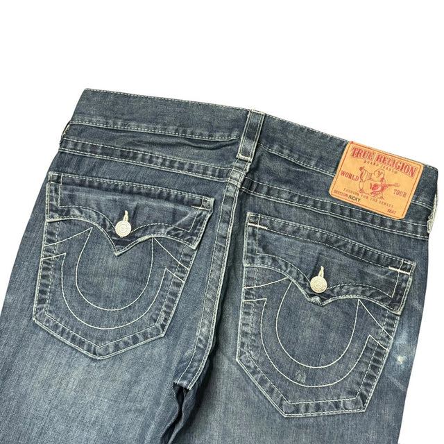 True religion baggy/straight leg unisex designer jeans(w33)