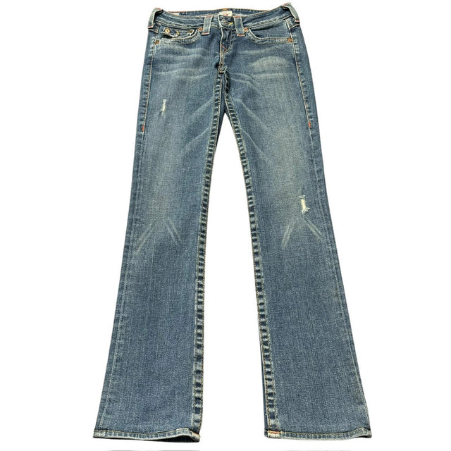 True Religion straight leg low waist women designer jeans(w26)