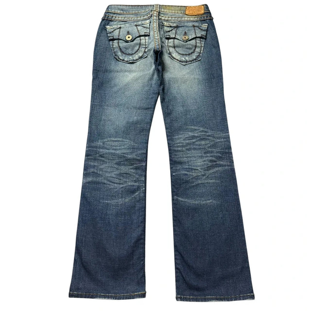 True Religion straight leg low waist women designer jeans(w27)