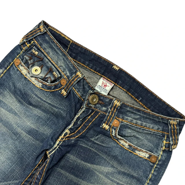 True Religion straight leg low waist women designer jeans(w27)