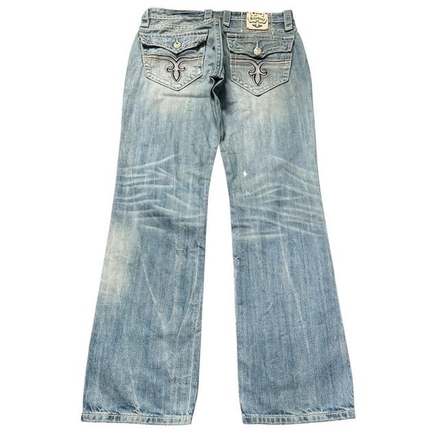 Rock Revival baggy/straight leg unisex designer jeans(w32)