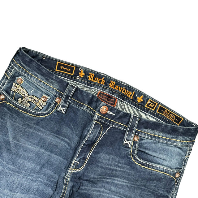 Rock Revival bootcut low waist women designer jeans(w32)