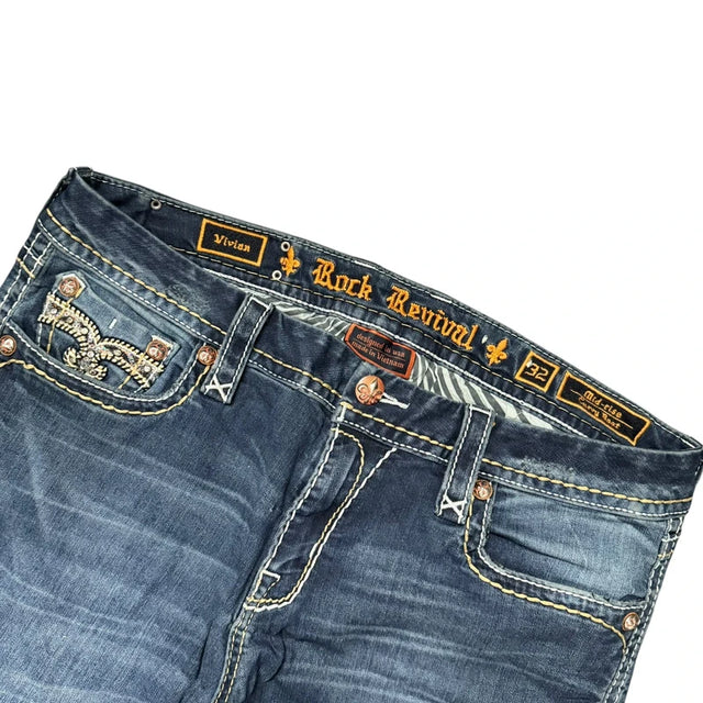 Rock Revival bootcut low waist women designer jeans(w32)