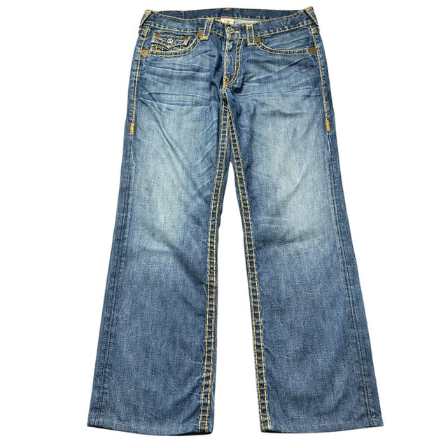 True religion baggy/straight leg unisex designer jeans(w36)