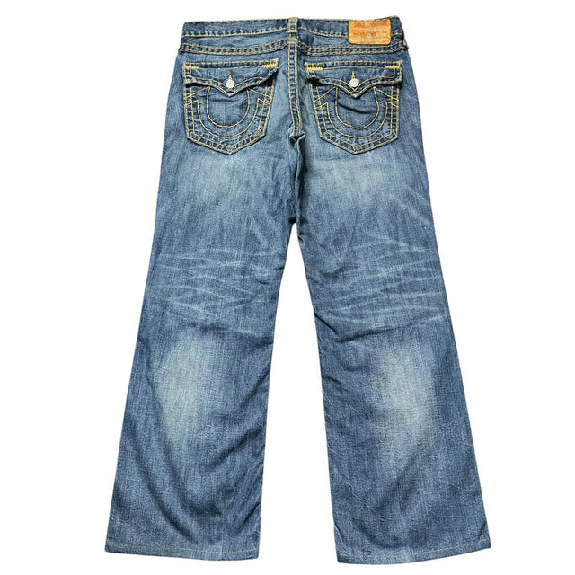 True religion baggy/straight leg unisex designer jeans(w36)