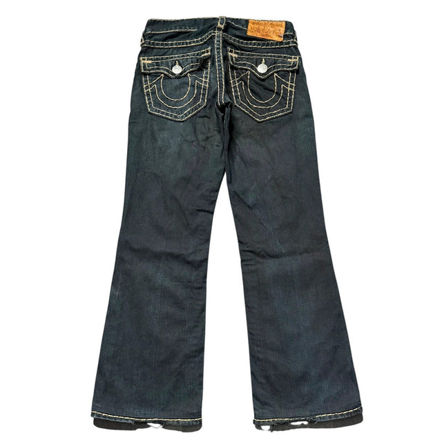 True religion straight leg women low waist designer jeans(w28)