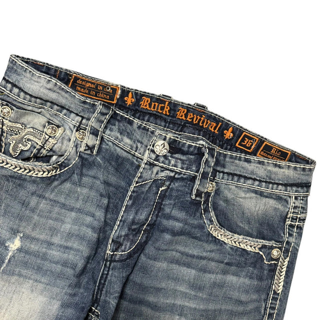 Rock Revival baggy unisex designer jeans(w36)