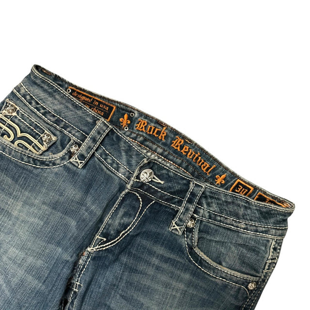 Rock Revival flared/bootcut low waist women designer jeans(w30)