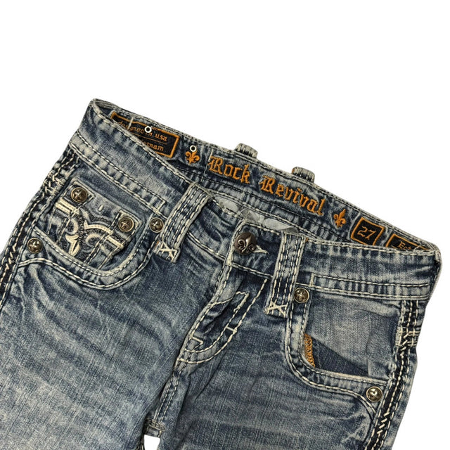 Rock Revival slim bootcut low waist women designer jeans(w27)