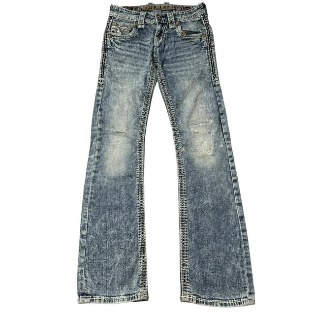 Rock Revival slim bootcut low waist women designer jeans(w27)