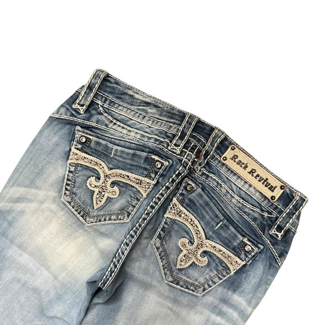 Rock Revival flared/bootcut low waist women designer Jeans (w28)