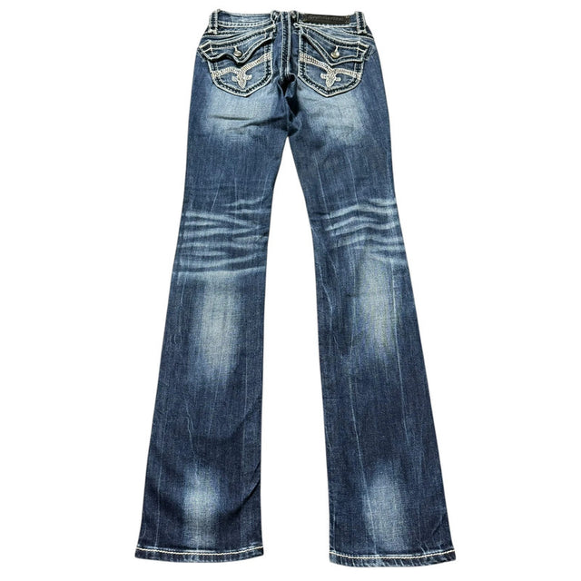 Rock Revival straight leg low waist women designer jeans(w25)