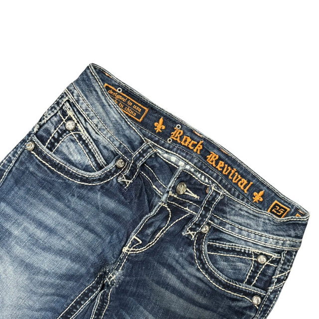 Rock Revival straight leg low waist women designer jeans(w25)