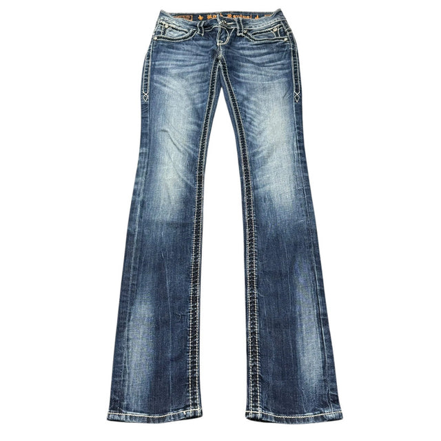 Rock Revival straight leg low waist women designer jeans(w25)